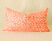 Geometric Pillow Cover Tangerine Tango Vintage 14"x24"