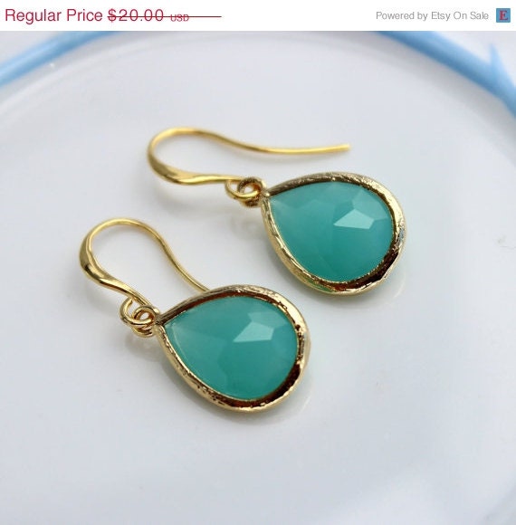 Summer Sale: Glacial Glow teardrop gold earrings
