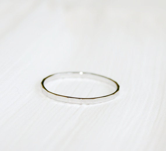 1 Single Ring - Upper Knuckle - Block Texture (STERLING SILVER)