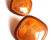 Vintage Mod Earrings-Autumn Rust colors-Diamond shaped-Mad Men-1960s-1980s-Geometric fashion