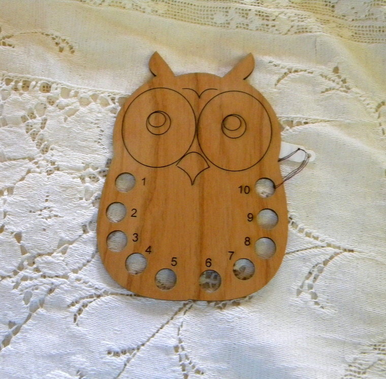 Owl wooden thread organizer sewing notion laser cut original design can be personalized