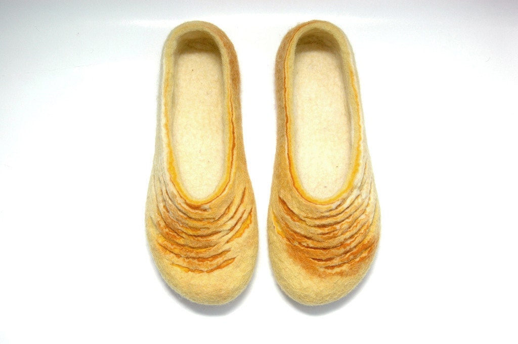 Felted slippers Yellow Yellow