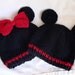 Mickey OR Minnie Mouse Inspired Baby Beanies - Hand Knit Mickey Mouse Hat - Newborn, Infant or Toddler Sizes
