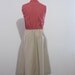 Vintage Red Plaid Ruffle & Khaki Sleeveless Dress