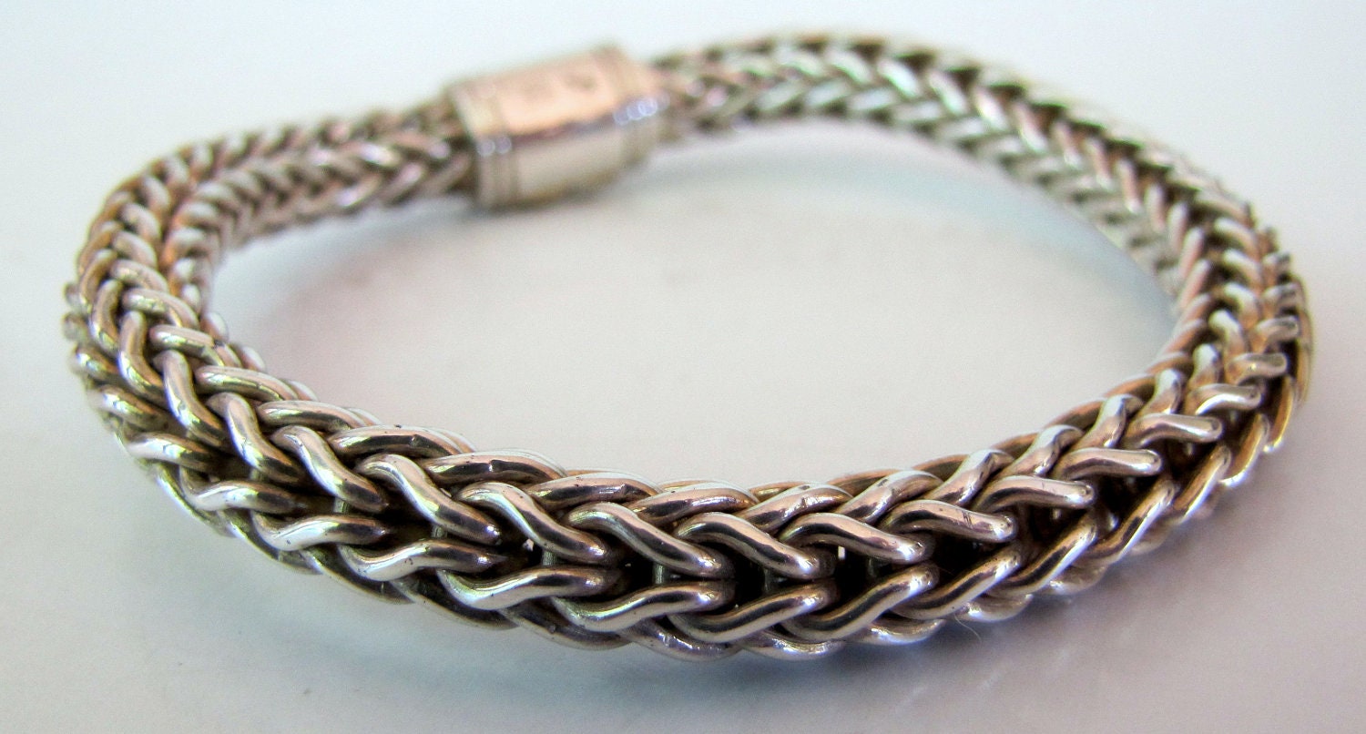 18kt Sterling Silver Woven Bracelet