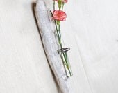 RESERVED FOR JENNIFER Driftwood Wall Vase - Driftwood and Test Tube - Hanging Vase, Bud Vase
