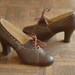 vintage NOS 1930s shoes / 30s brown leather oxfords / size 5