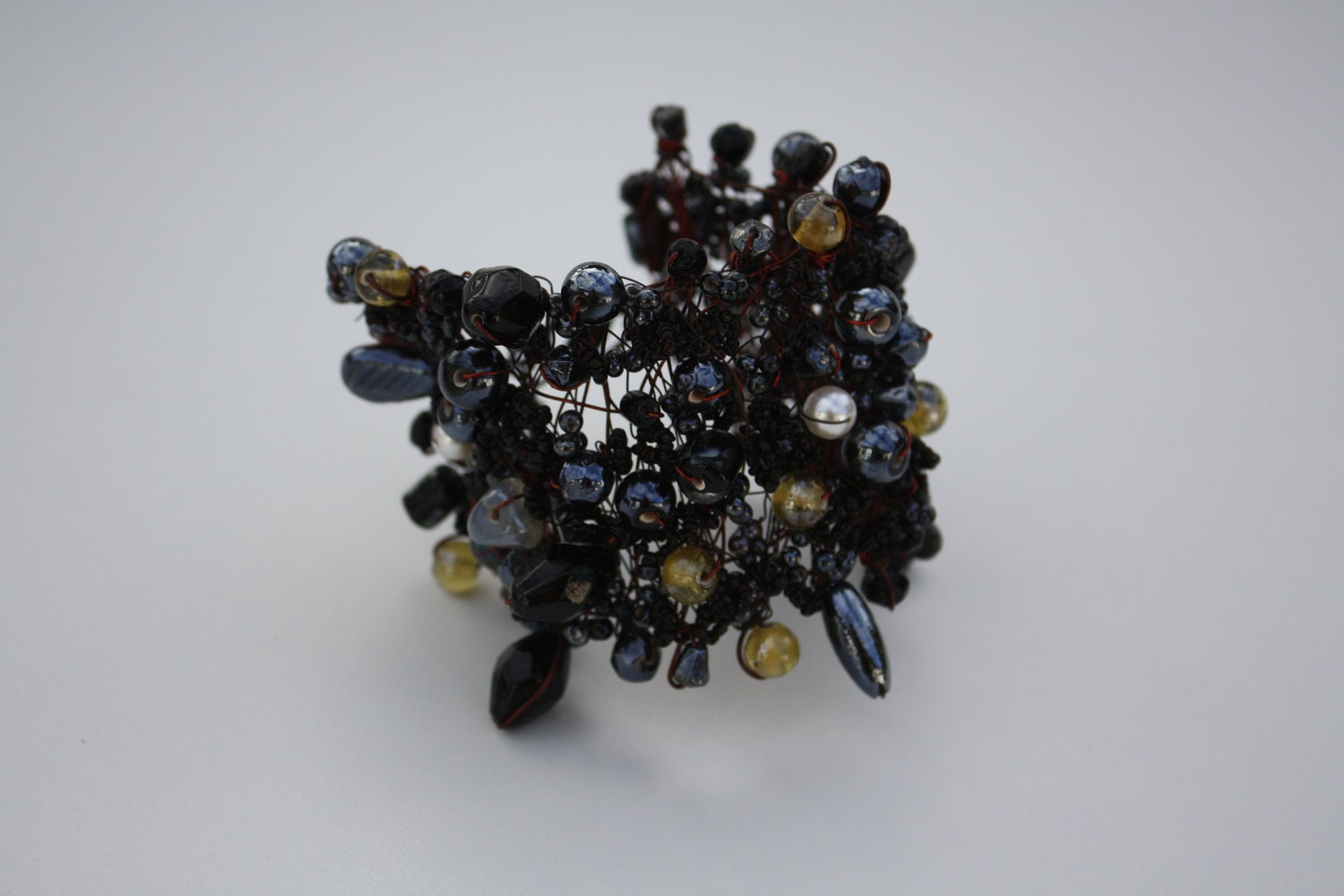 Vintage Cuff Bracelet for Mother's Day.  Spanish jewelry designer. Black wire bracelet from Barcelona