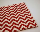 Large Red Chevron Dog Crate Pad / Portable Washable Dog Bed / Ready to Ship