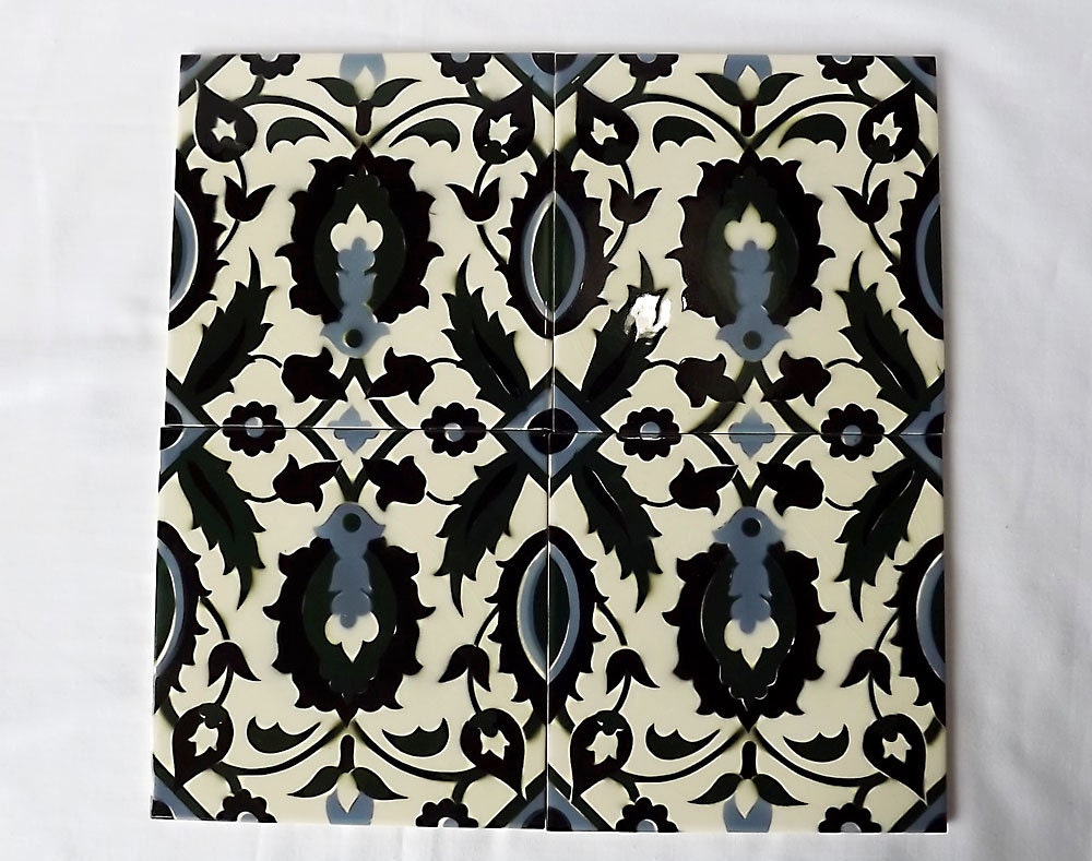 Four wall tiles - Villeroy & Boch, 1959