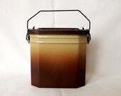 French enamel lunch box - brown and caramel color pail