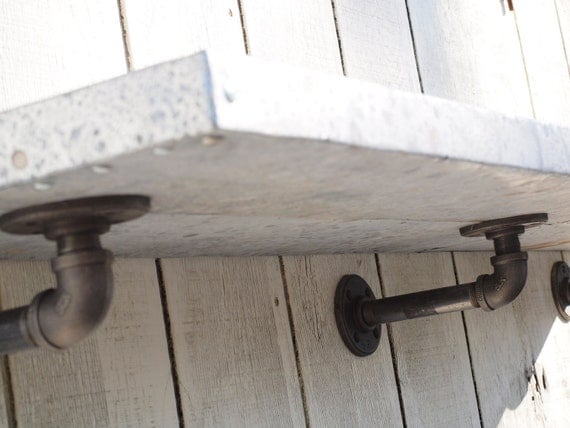 Shelf metal ON SALE custom listing 3 feet long industrial book shelving pipe brackets