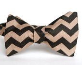 Black & Tan Chevron Men's Bow Tie