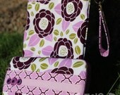 Travel Diaper Changing Set (Girl) - Wet Bag & Wipes Case - Plum, Lavender and Green