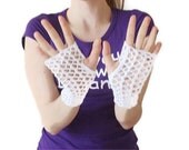White Fingerless Gloves,Sexy Mittens