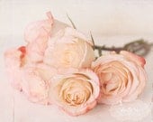 Flora Bella- Shabby Chic Wall Art- Pink Rose Bouquet- Floral Photography-Pastel Colors- Romantic- 8x10 Fine Art Print
