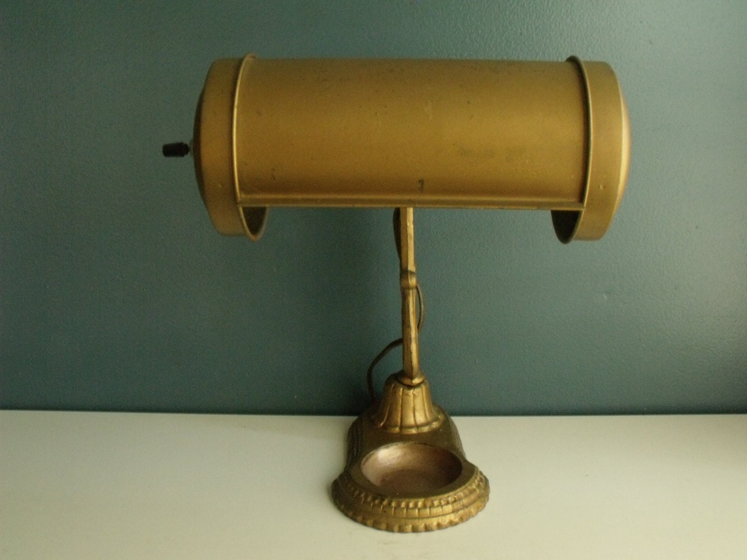 Antique Cast Iron Desk Lamp Bankers Hotel Piano Registration