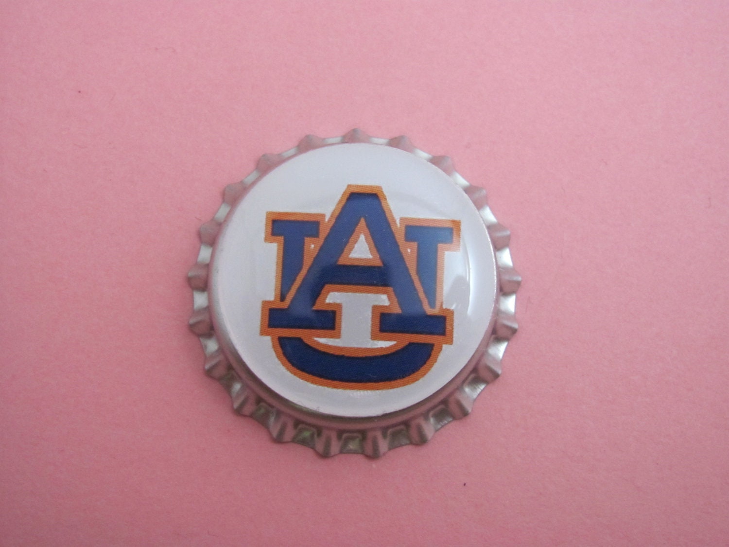 Auburn University Tigers Bottle Cap Magnet-Orange, White and Blue, Alumni, Sports Fan-Stocking Stuffer, Gift Idea-Alabama Magnet