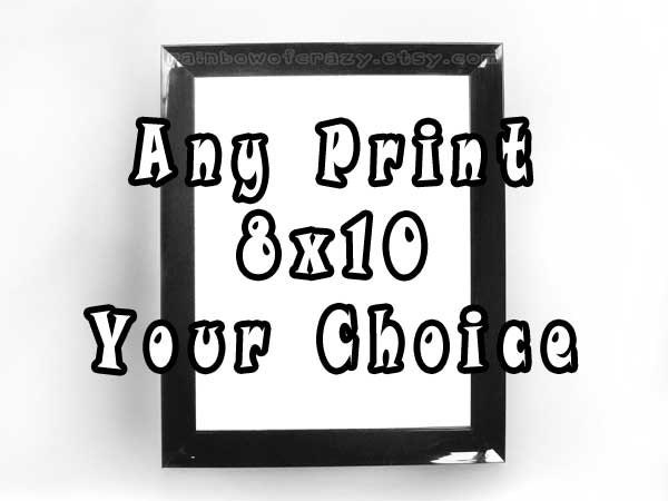 Any 8x10 Art Print, Your Choice via Rainbow of Crazy, Animal Artwork, Whimsical Illustration