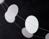White Wedding Paper Garland, Shimmery 5 ft