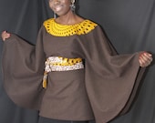 Brown tribal accent butterfly cape