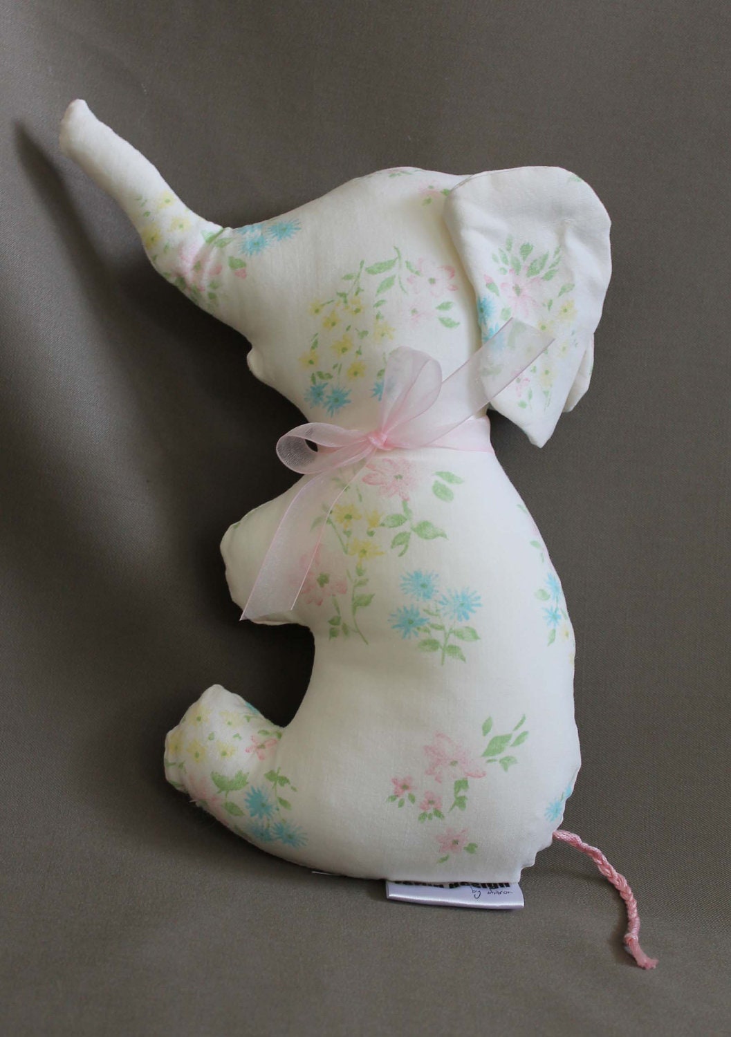 Vintage Floral Plush Elephant
