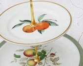 Cakestand - Vintage Cake Stand - The Orchard Fruit Two Tier Cakestand