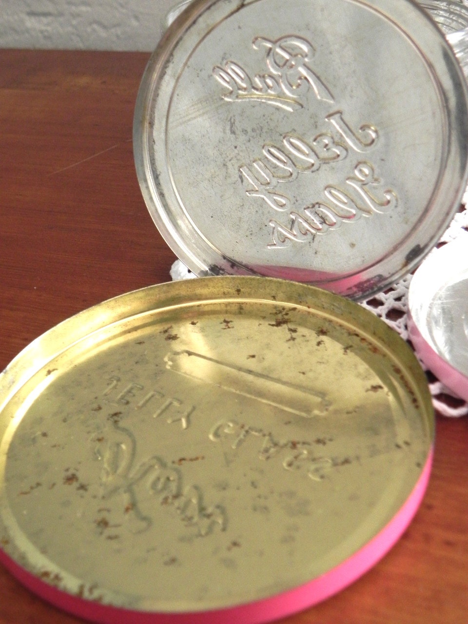 Vintage Jelly Jar Trio with Tin Lids
