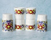 Retro Shakers and Egg Cups - Flower Power Salt and Pepper - Shakers and Egg Cups