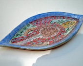 hand painted rose dish ceramic pottery majolica