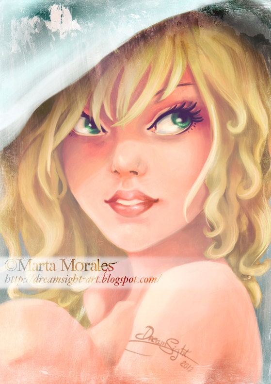Digital Professional Print of Sweet Innocence. Glossy paper and stained print. Open edition.