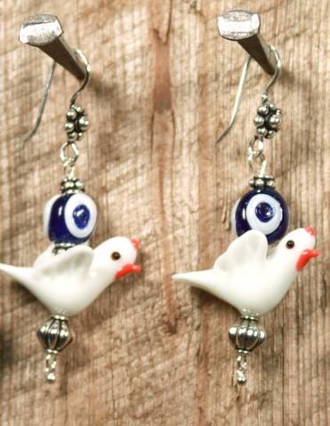 Peace Dove Dangle Earrings 