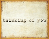 Hand painted Wooden Sign thinking of you cottage chic rustic gift framed art - justbeautifulthings