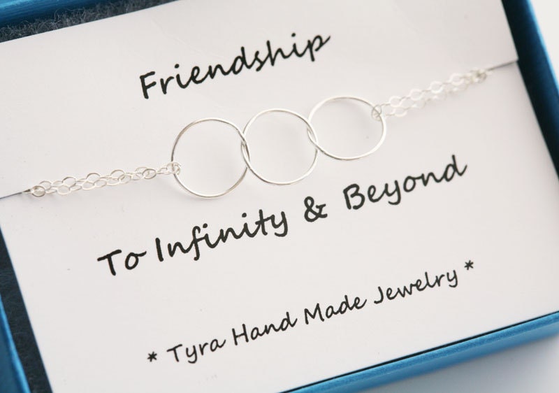 Set of 3,Bracelet with message,friendship to infinity,Karma bracelet,infinity,sisterhood,best friends,bridesmaid gifts,wedding jewelry