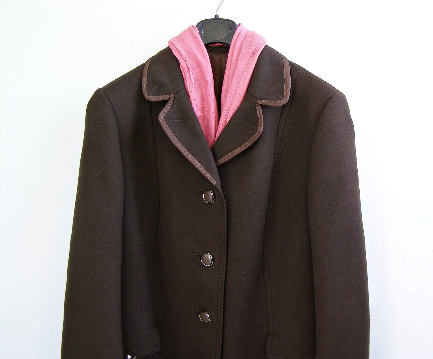 Mid century Pure Wool Brown long coat, Size XL, Vintage Women coat, European winter Long  Coat, Retro tailored heavy duty coat