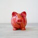 Vintage Piggy Bank, Pink ceramic pig coin bank, Vintage piglet, saving box