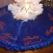 Personalized Gator Christmas tree skirt in Blue and Orange