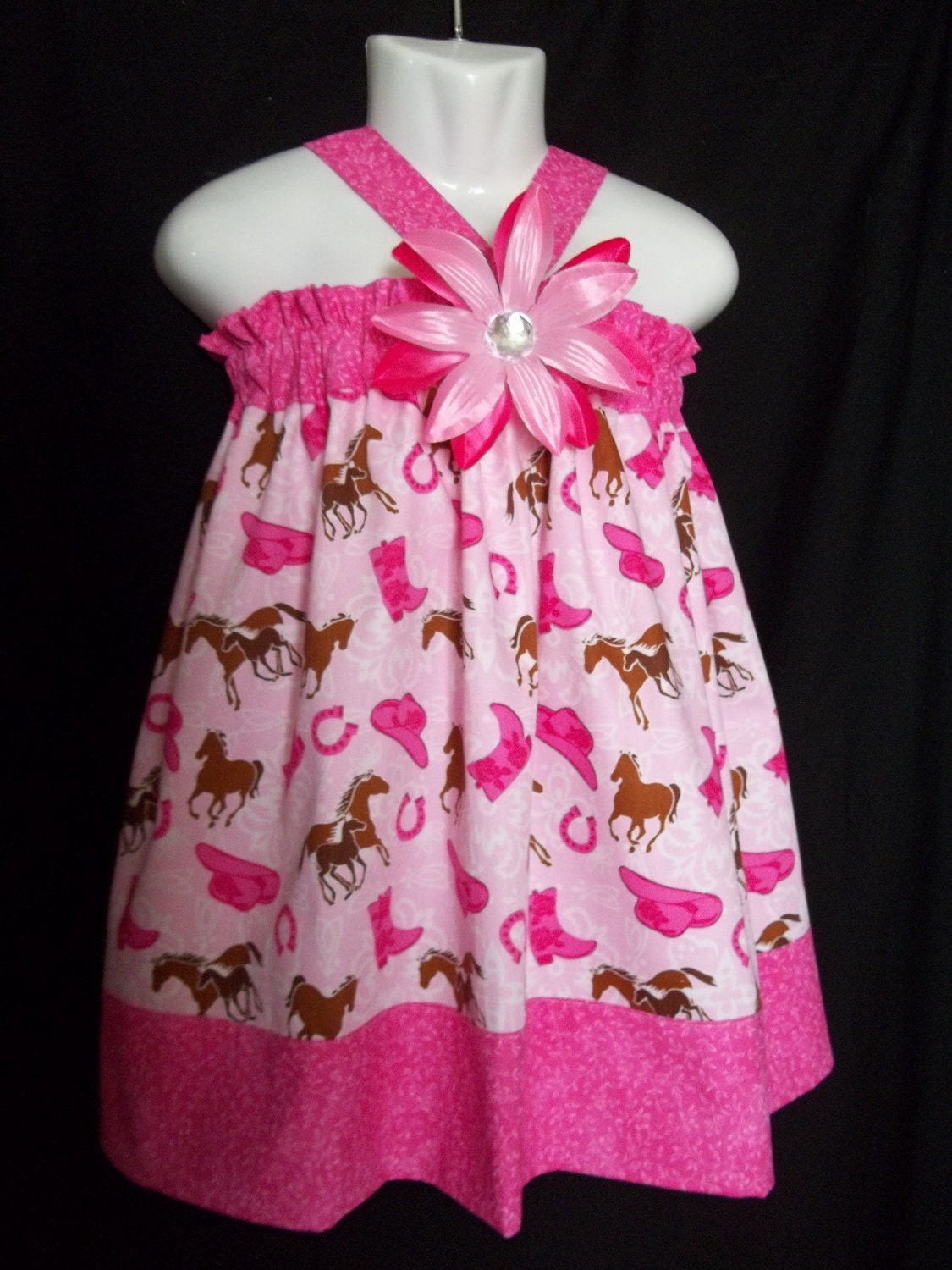 cowgirl outfit dress barnyard farm pink horse first Birthday party western hat boots Girl available in 3 6 9 12 18 24 months 2t 3t 4t 5 6