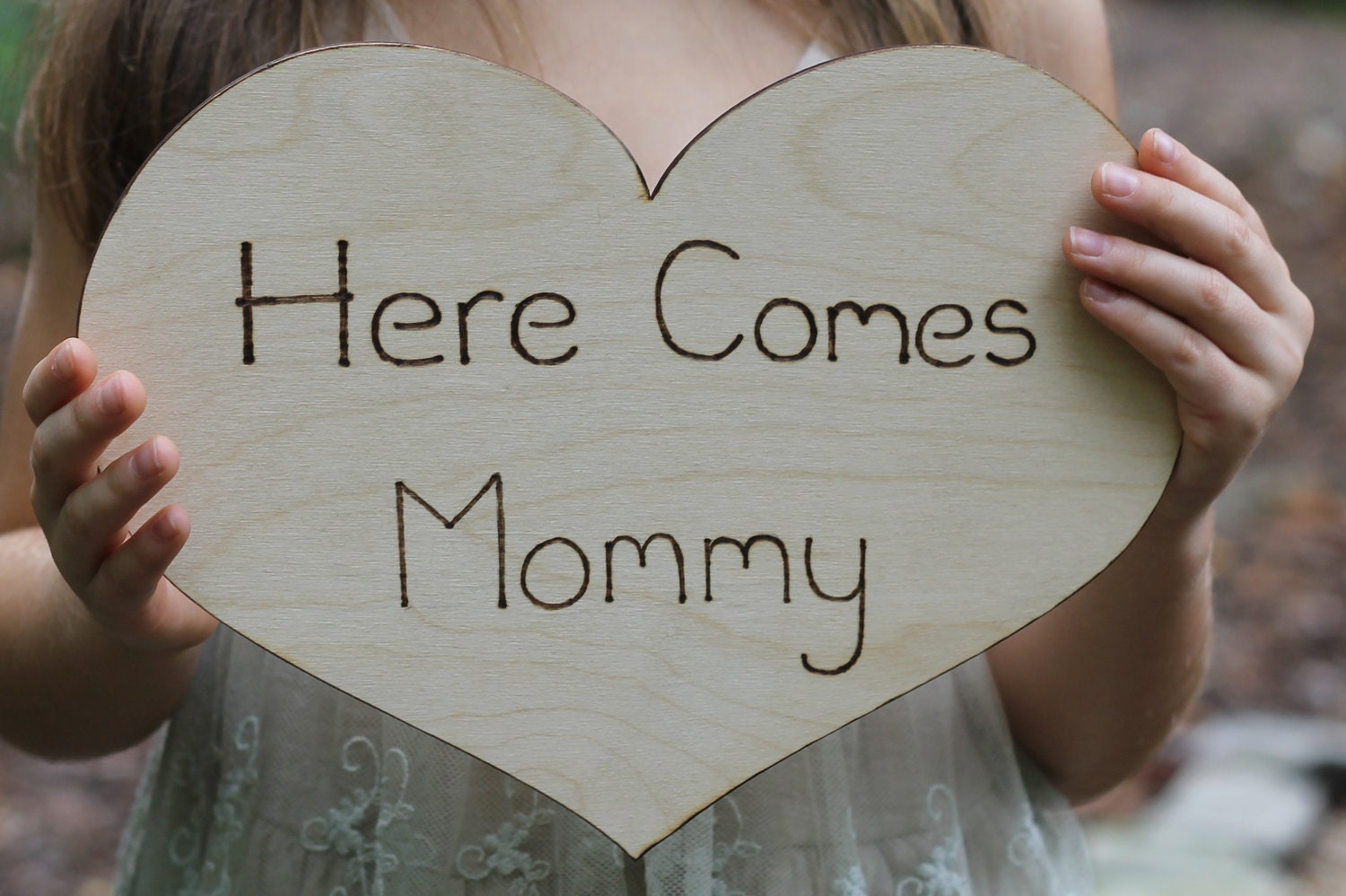 Here Comes Mommy Sign Flower Girl Basket Alternative, Rustic Ring Bearer Pillow Alternative, Rustic Wedding, Shabby Chic Wedding