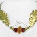 Artisan Lampwork, Brass Oak Leaf Necklace, Autumn/Fall Colors & Fashion Jewelry