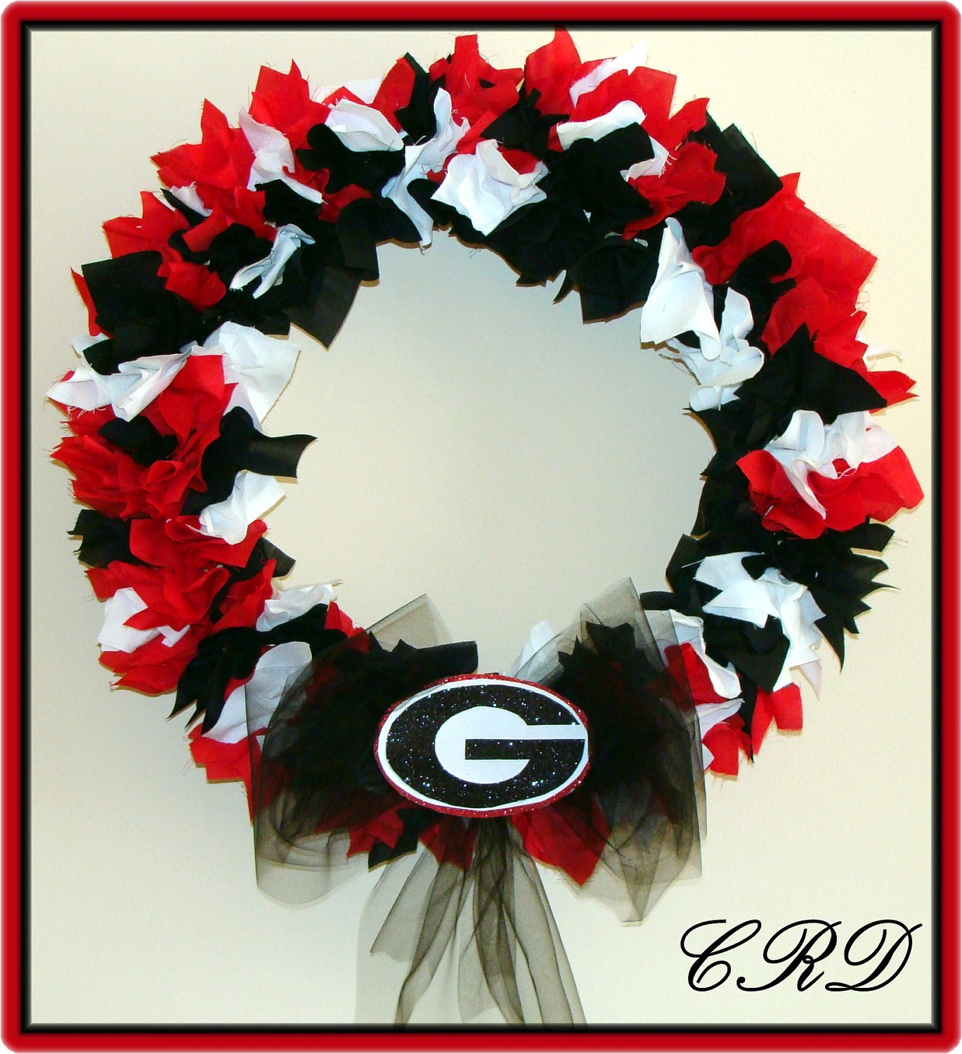 Georgia UGA Bulldog Football Fan College Wreath