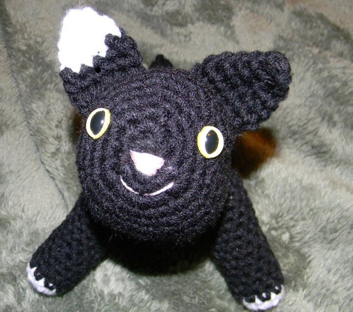 Cat Stuffed Animal/Amigurumi Black and White
