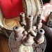 VINTAGE HANDCARVED WOOD Candelabra Wooden Centerpiece Made in Mexico Primitive Folk Art Candle Holder Modern Bohemian Gypsy Home Decor