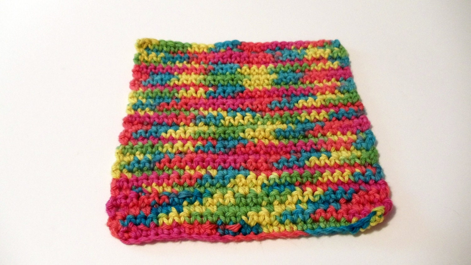 Crocheted Hot Pad Dish Cloth Carousel  Ombre Cotton Yarn