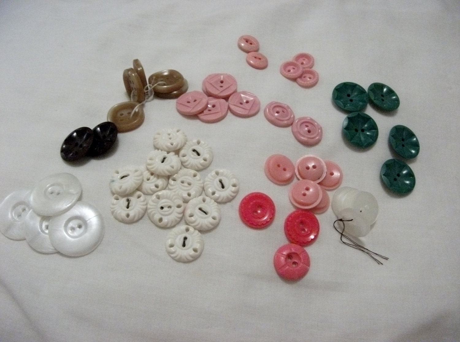 Vintage Lot Plastic Buttons Matched Sets of Different Styles All 50 for 4 USD