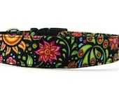 Cute Dog Collar, So Pretty with Flowers, Sun, Stars and Butterflies - Perfect for Spring Summer - Cosmic Garden