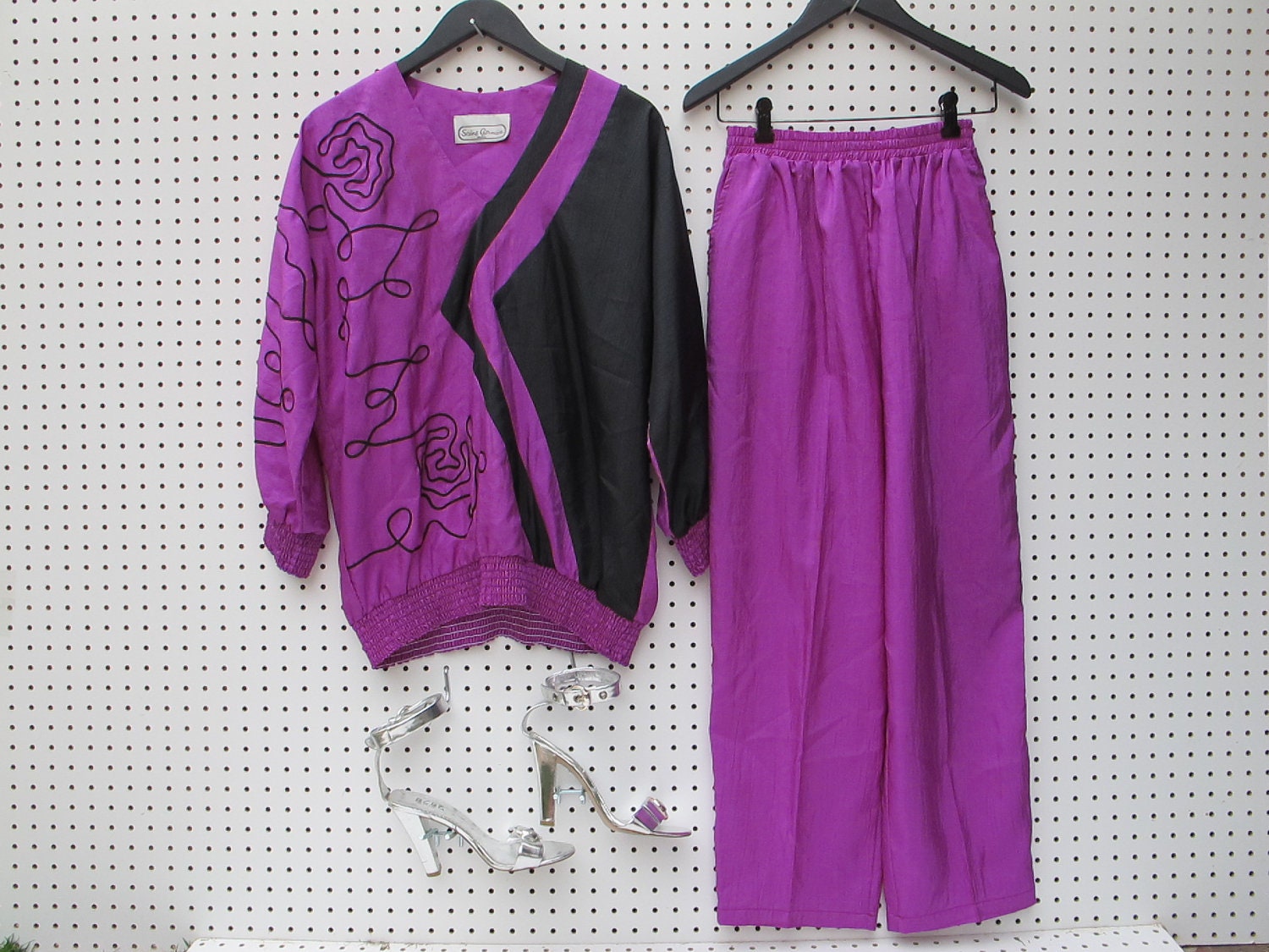 vintage 80s / purple and black / TRACK SUIT