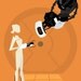 Portal illustration retro print A3 poster Portal GLaDOS and Chell