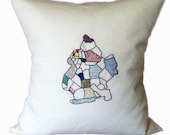 Embroidered Pillow Cover -Brooklyn District Map - Hand-Embroidered on Linen Cushion