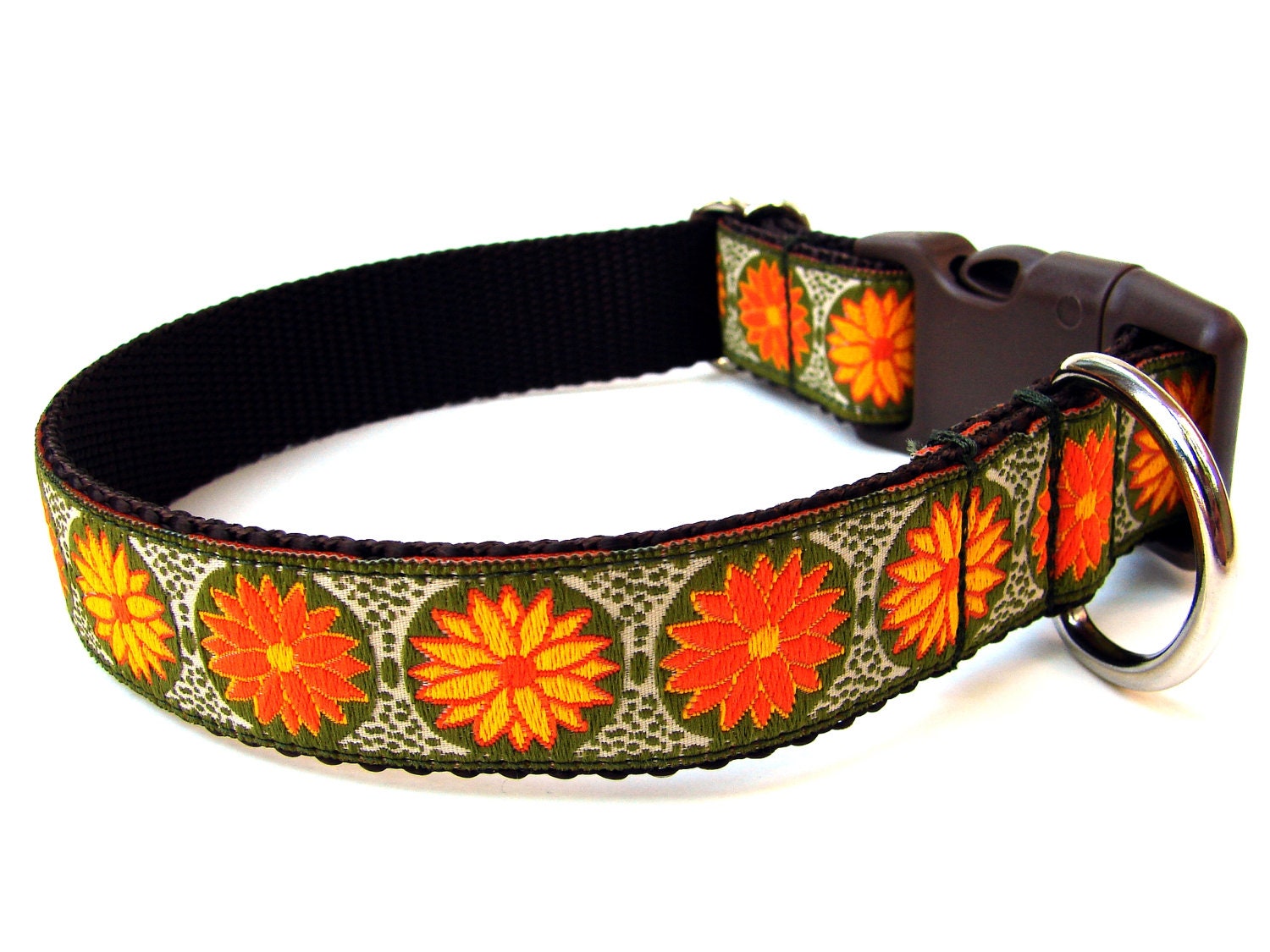 Fall Dog Collar 1" Fall Flower Dog Collar
